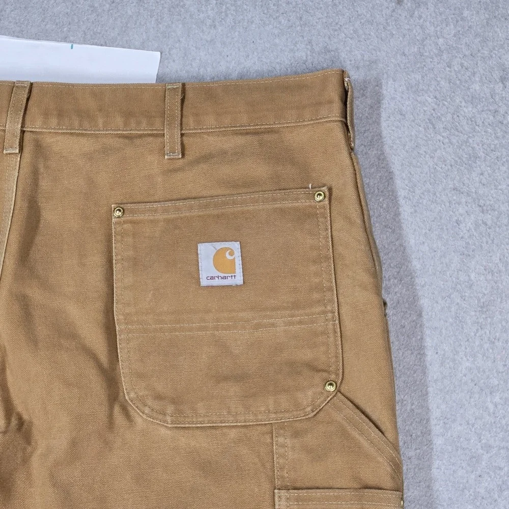 VINTAGE Carhartt Men Pants 40X30 Brown Double Knee Dungaree Made In USA READ